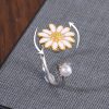 Micro Inlaid Zircon Rotatable Pearl Paint Ring
