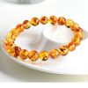 Natural Yellow Piebald Amber Bracelet Water Purification