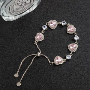 Loving Heart Zircon Pull-out Bracelet Light Luxury Minority Design