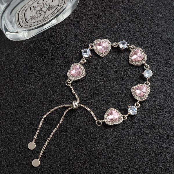Loving Heart Zircon Pull-out Bracelet Light Luxury Minority Design