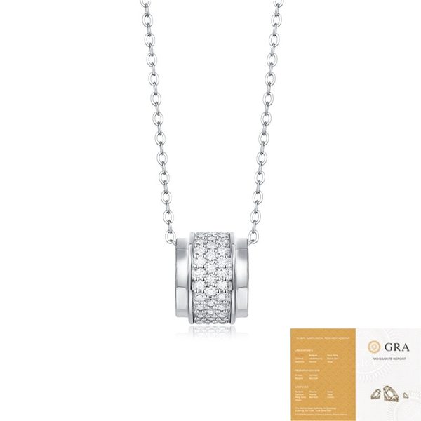 Silver Necklace Girls Moissanite Galaxy Pendant