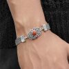 Vintage Inlaid South Red Woven Bracelet For Women With A High-end Feel