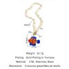 Colored Glaze Beaded Stainless Steel Dopamine Color Indie Necklace