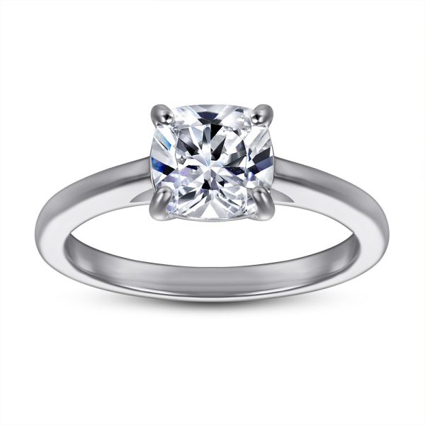 Single Rhinestone Ring S925 Sterling Silver Inlaid Zircon
