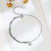 Simple S925 Sterling Silver All-match Heart Double-layer Bracelet