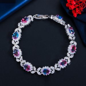 Copper Inlaid Zircon Full Diamond Bracelet