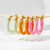 Ins Wind Circle Macaron Dripping Oil Ear Ring
