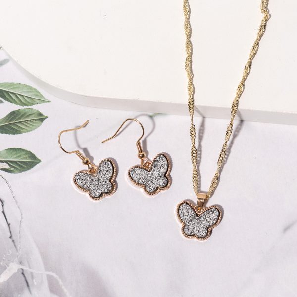 European And American Fashion Butterfly 2-piece Set Jewelry Wholesale