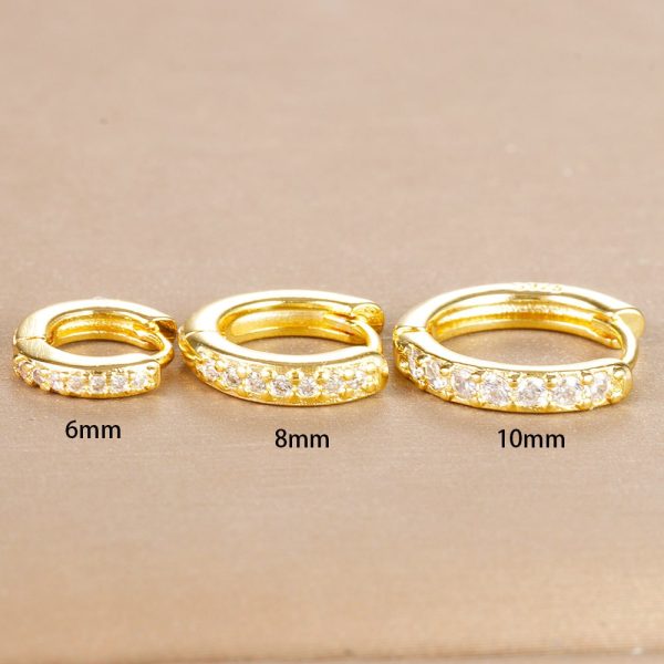 Zircon Circle Earrings Female Niche Exquisite 3-piece Set