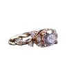 Light Luxury Cube Sugar Diamond Ring Vine Winding Moissanite Flower