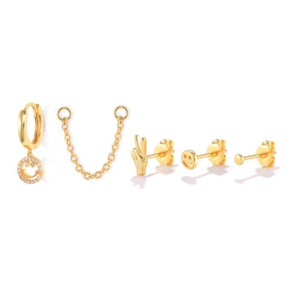 S925 Sterling Silver Fashion Personality Stud Earrings Set