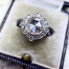 Rose Gold Two-tone Ring Alloy Inlaid Moissanite Women's Hand Jewelry