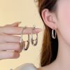 Silver Needle Big Circle Simple Bracelet Earrings High Sense
