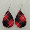 Duplex Printing Drop-shaped Leather Earrings