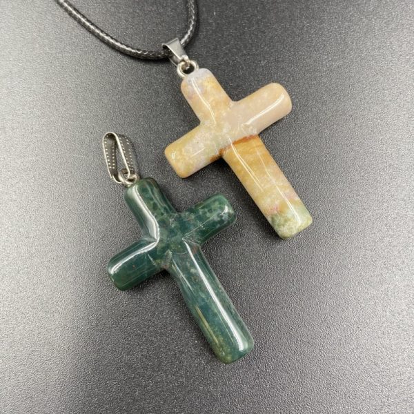 Natural Stone Powder Crystal Agate Semi-precious Stone Cross
