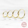 S925 Sterling Silver Classic Glossy Big Circle Ear Clip Minimalist Exaggerated Earrings