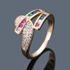 Minimalist Creative Colored Flowers Zircon Ring