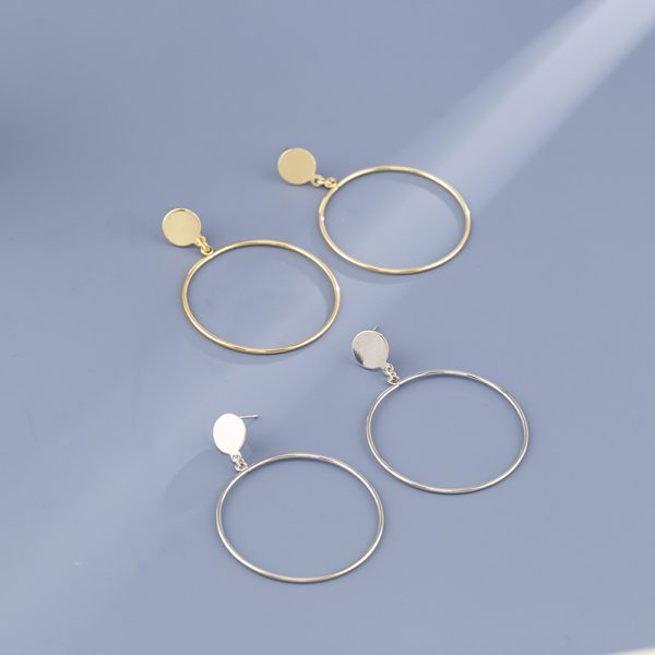 Exaggerated And Personalized Metal Circle Earrings Simple
