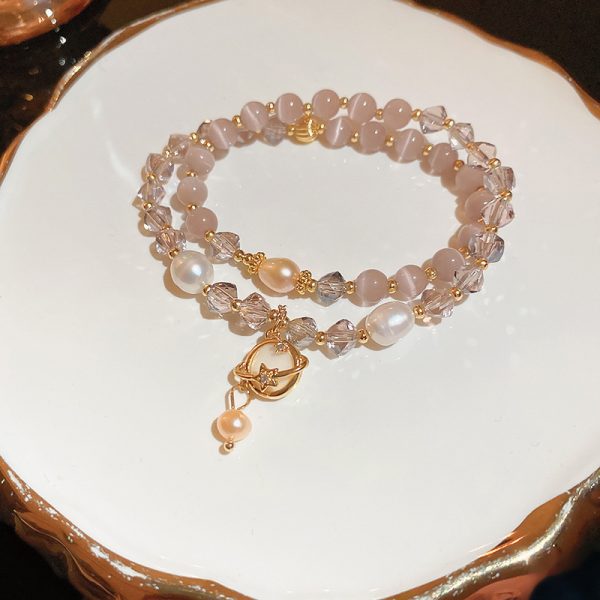 Female Vintage Double Row Crystal Bracelet
