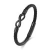 Leather Bracelet Vintage Leather European And American Stainless Steel