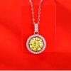 0ff0f223-69a8-4373-9c4f-1ba1165ab1de.jpg S925 Silver Luxury Round Cake Pendant Yellow Simulation Moissanite Necklace