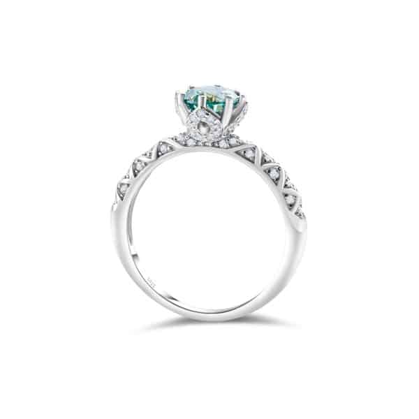 925 Sterling Silver Moissanite Ring Women's Pt950 Gold-plated Vine Winding Light Luxury