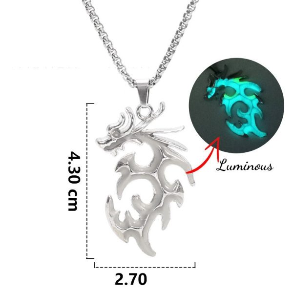 Luminous Flame Dragon Necklace Personality