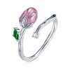 Bud Flower Necklace Earrings Jewelry Set