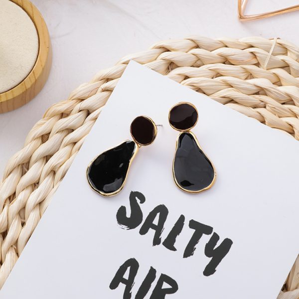 Drop Glaze Geometric Earrings Irregular Round Square Drop Earrings