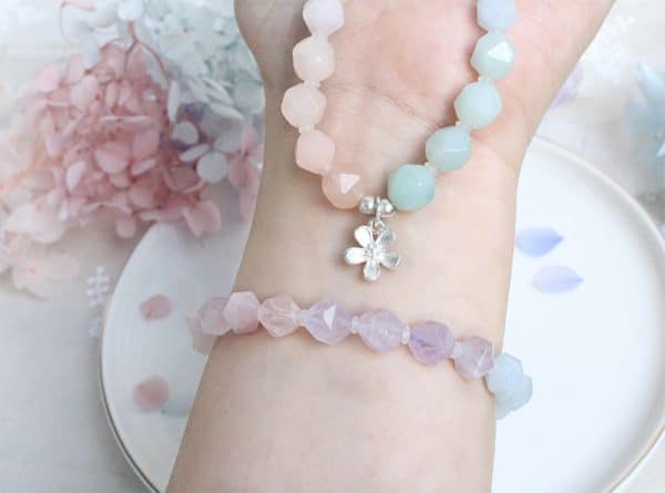 Stone sea sapphire amethyst bracelet