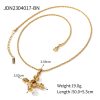 Stainless Steel Cross Shelf Necklace Natural Stone Clavicle Chain