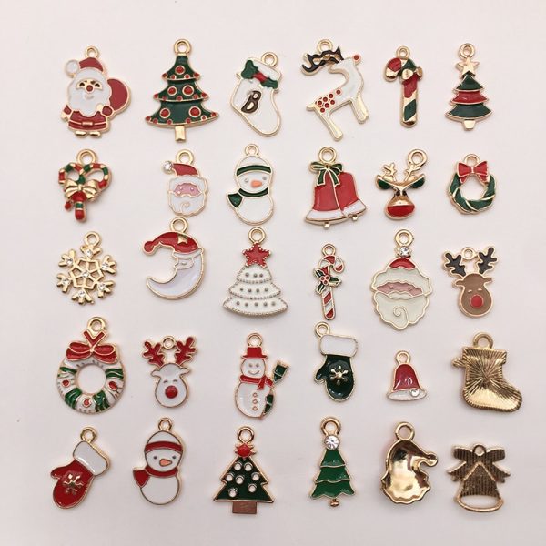 30 Christmas oil drop pendants
