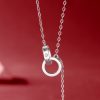 Silver Necklace Moissanite Interlocking Pendant For Women