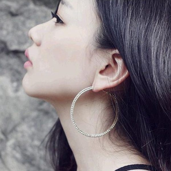Exaggerated diamond big circle hip-hop nightclub earrings
