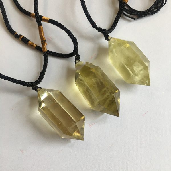 Original Stone Polished Crystal Column Jewelry Necklace