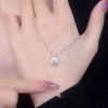 Titanium Steel Moissanite Necklace With Women's Lace Pendant