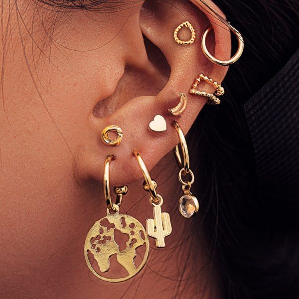 1062683692554.jpg Lady Map Cactus Love Ear Studs Set