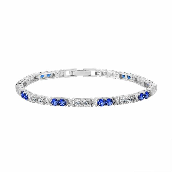 Hollow Cross Colorful Crystals Inlaid Open-ended Bracelet Sweet And Cool Temperament