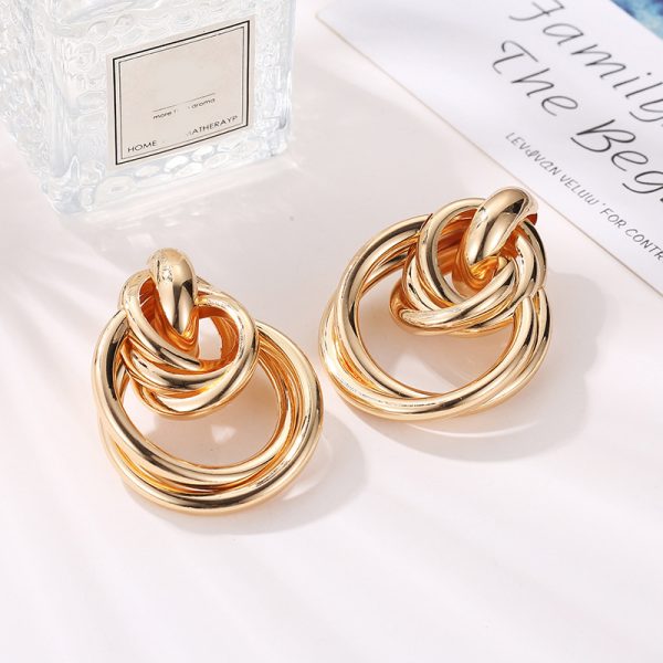 Fashion Exaggerated Circle Stud Earrings Punk