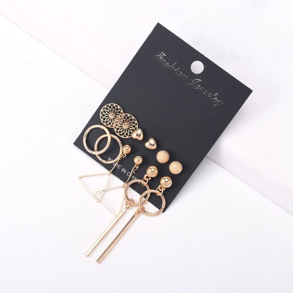 Love Frosted Geometric Tassel Earring Set