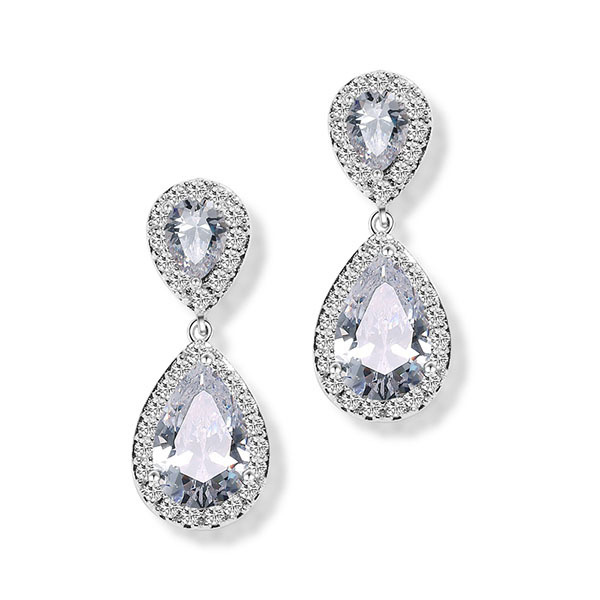 Drop zircon earrings