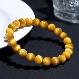 Female Versatile Natural Gold Tigereye Ball Bracelet