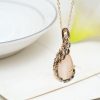 Women Elegant Waterdrop Rhinestone Pendant Necklace Hook Earrings Jewelry Set