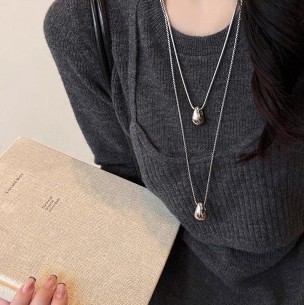 Light Luxury High-grade Accessories Minimalist Water Drop Pendant Necklace For Women