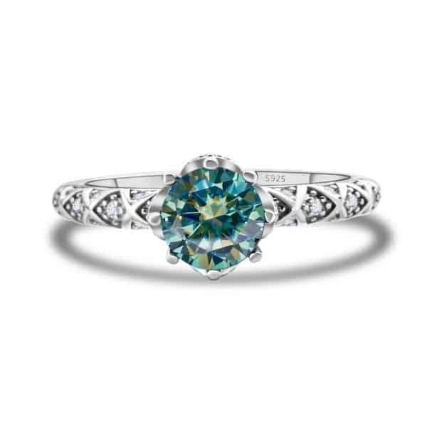 925 Sterling Silver Moissanite Ring Women's Pt950 Gold-plated Vine Winding Light Luxury
