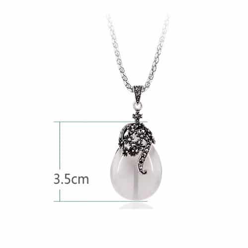 Opal drop necklace earrings set