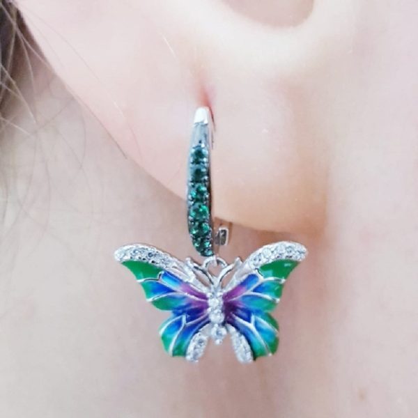 Seven color glue butterfly enamel painted jewelry set