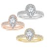 S925 Inlaid Water Drop Pear-shaped Zircon Women's Ring
