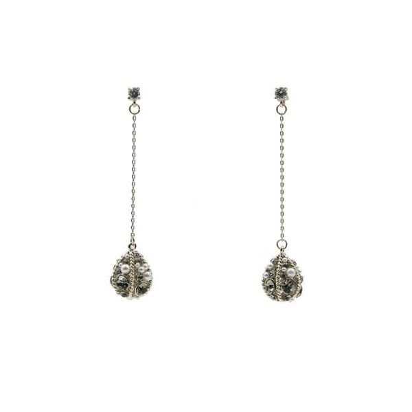 Women's water drop silver earrings