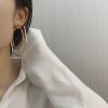 Exaggerated irregular hexagon geometric metal circle earrings